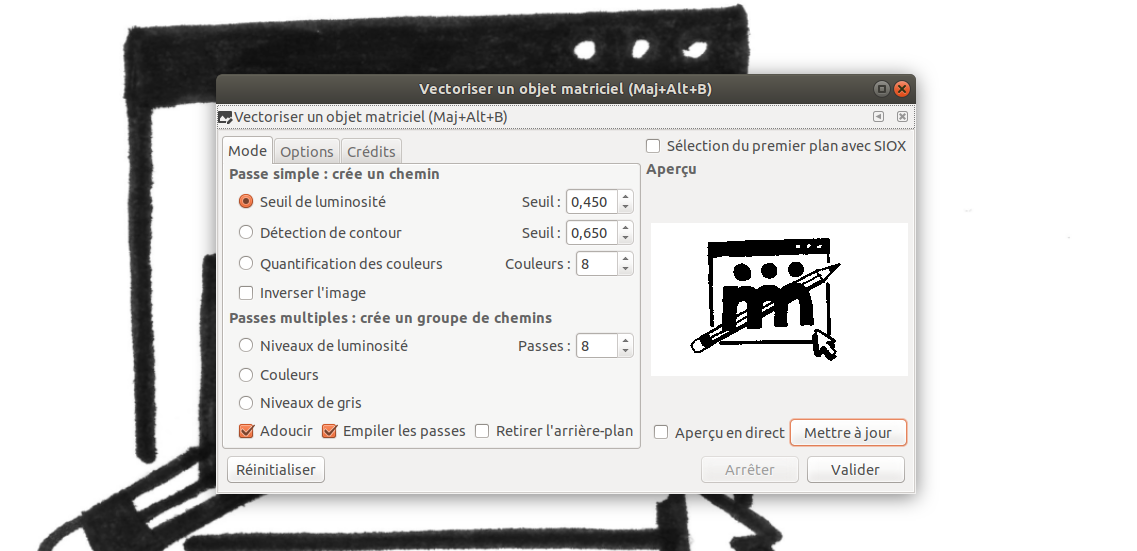 image menu vectorisation seuil